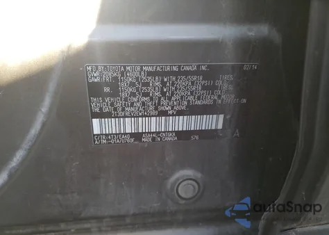 2014 Toyota Rav4 Limited из США, поврежденный, VIN 2T3DFREV2EW142989